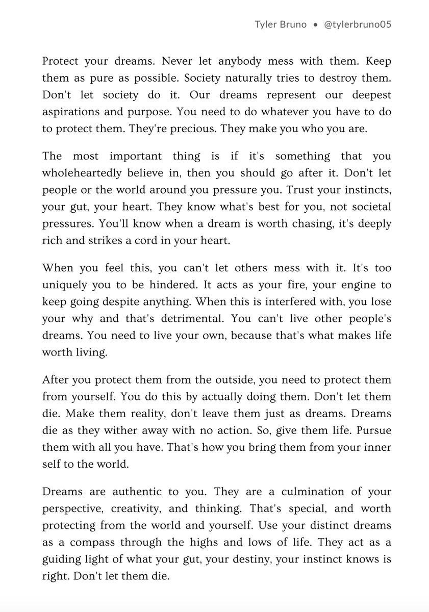 Protect your dreams. Never let them die