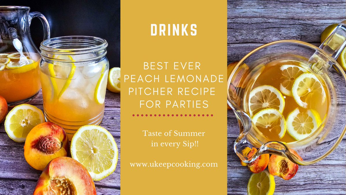 UkeepCooking's tweet photo. https://t.co/HQE4ec2RNm
Quench your party's thirst with the Best Ever Peach Lemonade Pitcher Recipe! Sweet peaches and tangy lemons make it a refreshing hit. Perfect for summer gatherings! ๐๐ #PartyDrinks #PeachLemonade https://t.co/0lkpJHzieH