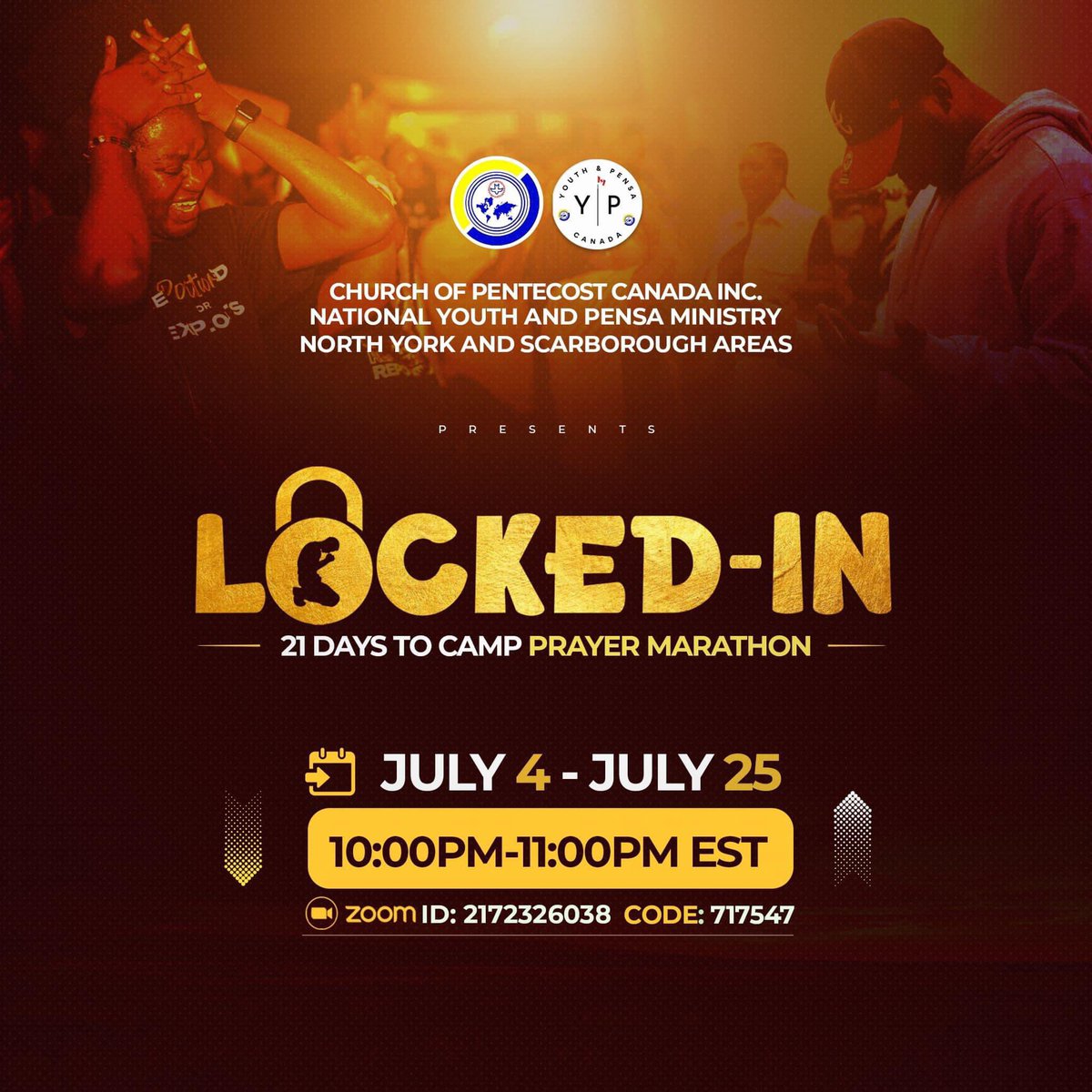 PENSACanada's tweet photo. Join us July 4- July 25 in prayer 🙏🏽🙏🏼🔥
Our prayer marathon on zoom  @10pm https://t.co/yTNwzV51AB