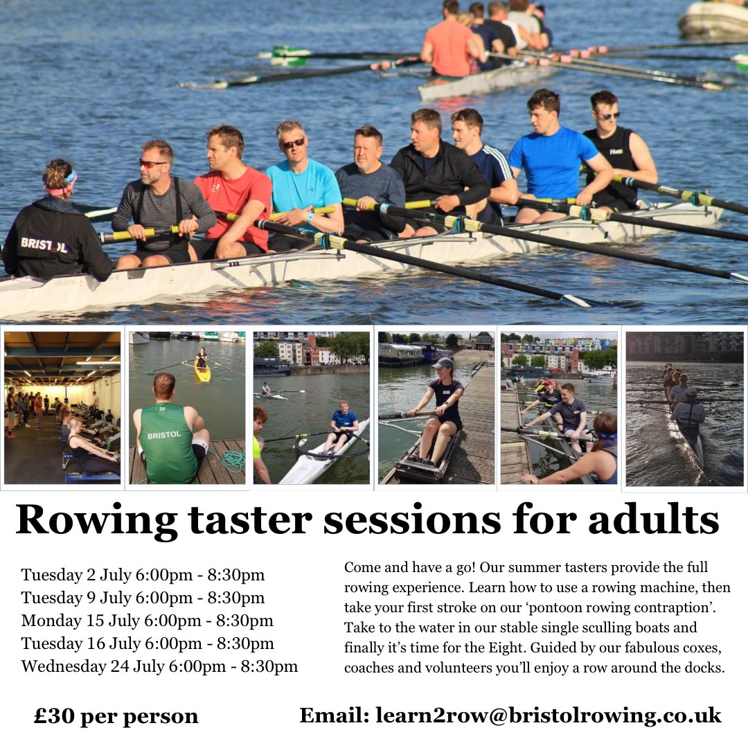 Have you booked yet? We are running adult taster sessions this summer. Try it and see if it’s the sport for you. #rowing #bristol #bristolsport