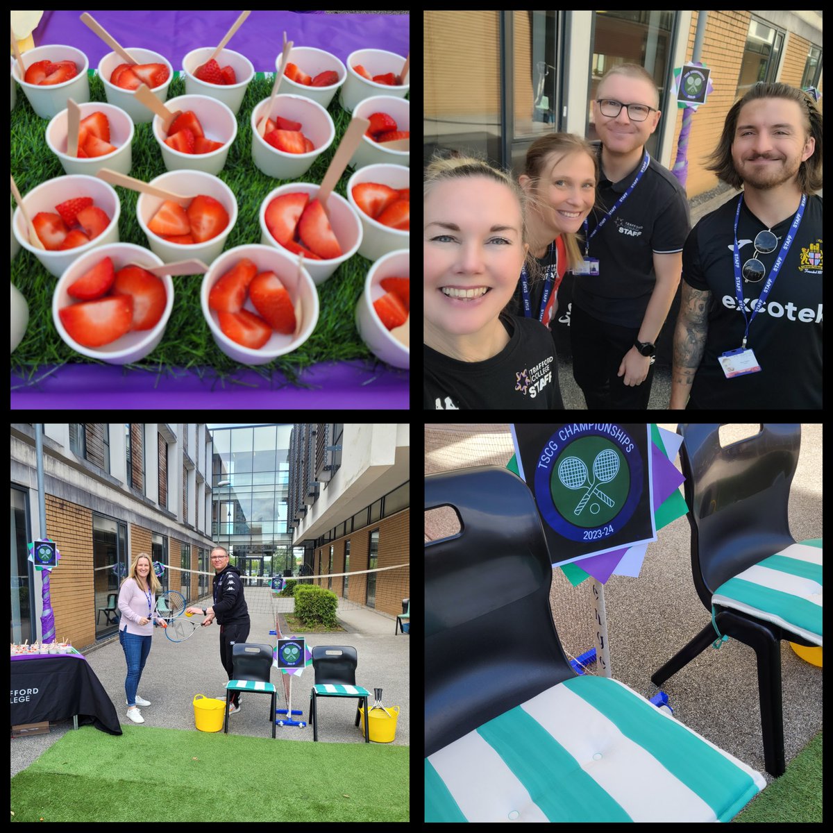 We made it! End of year fun,  TSCG Summerfest - Anyone for Tennis? 🎾 @TraffordCollege <a href="/Wimbledon/">Wimbledon</a> <a href="/the_LTA/">LTA</a> #tennis #summer