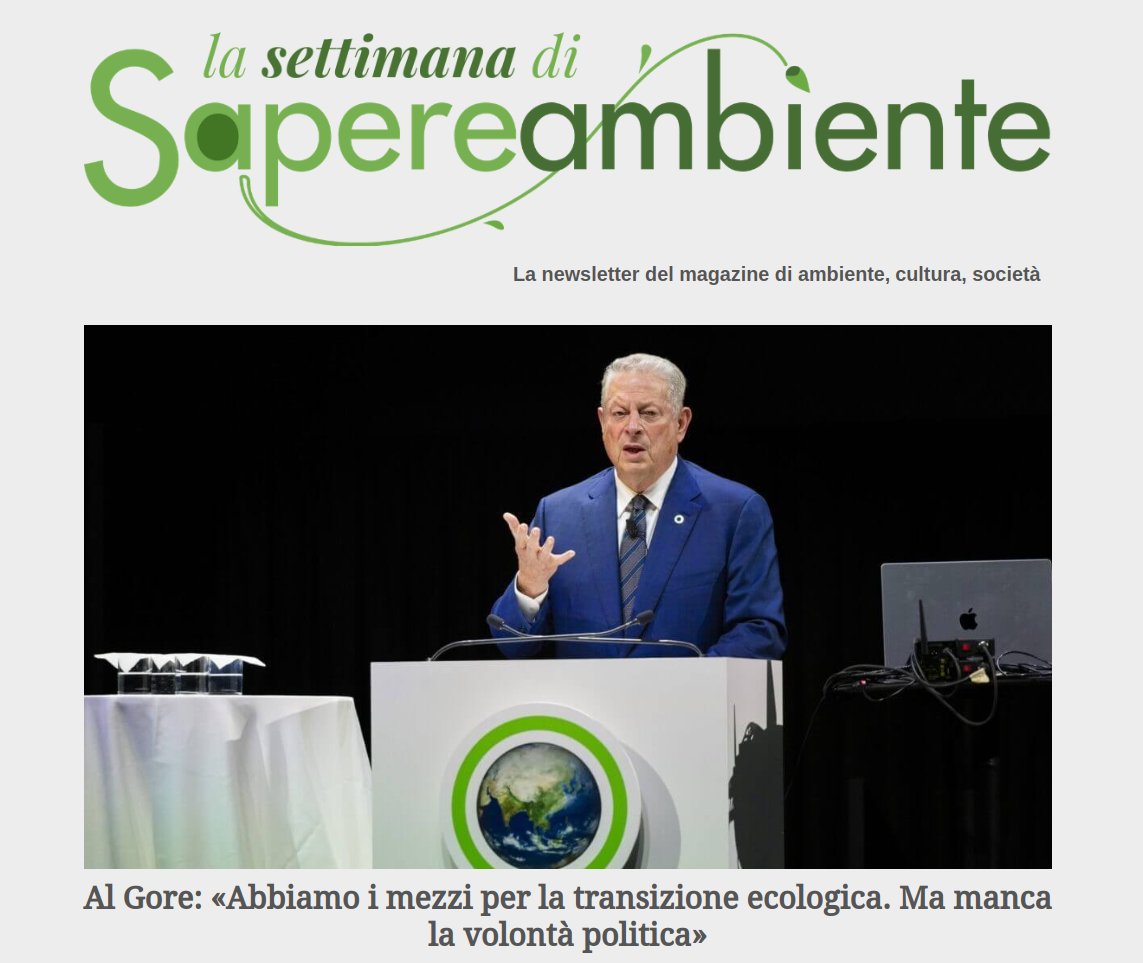 Sapereambiente (@sapereambiente) on Twitter photo La nostra newsletter di questa settimana si apre con l'evento romano di The Climate Reality Project, l'organizzazione fondata da Al Gore.
Buona lettura! 👇
a4d8i8.emailsp.com/f/rnl.aspx/?fg…
<a href="/ClimateItalia/">ClimateRealityItalia</a> #algore La nostra newsletter di questa settimana si apre con l'evento romano di The Climate Reality Project, l'organizzazione fondata da Al Gore.
Buona lettura! 👇
a4d8i8.emailsp.com/f/rnl.aspx/?fg…
<a href="/ClimateItalia/">ClimateRealityItalia</a> #algore