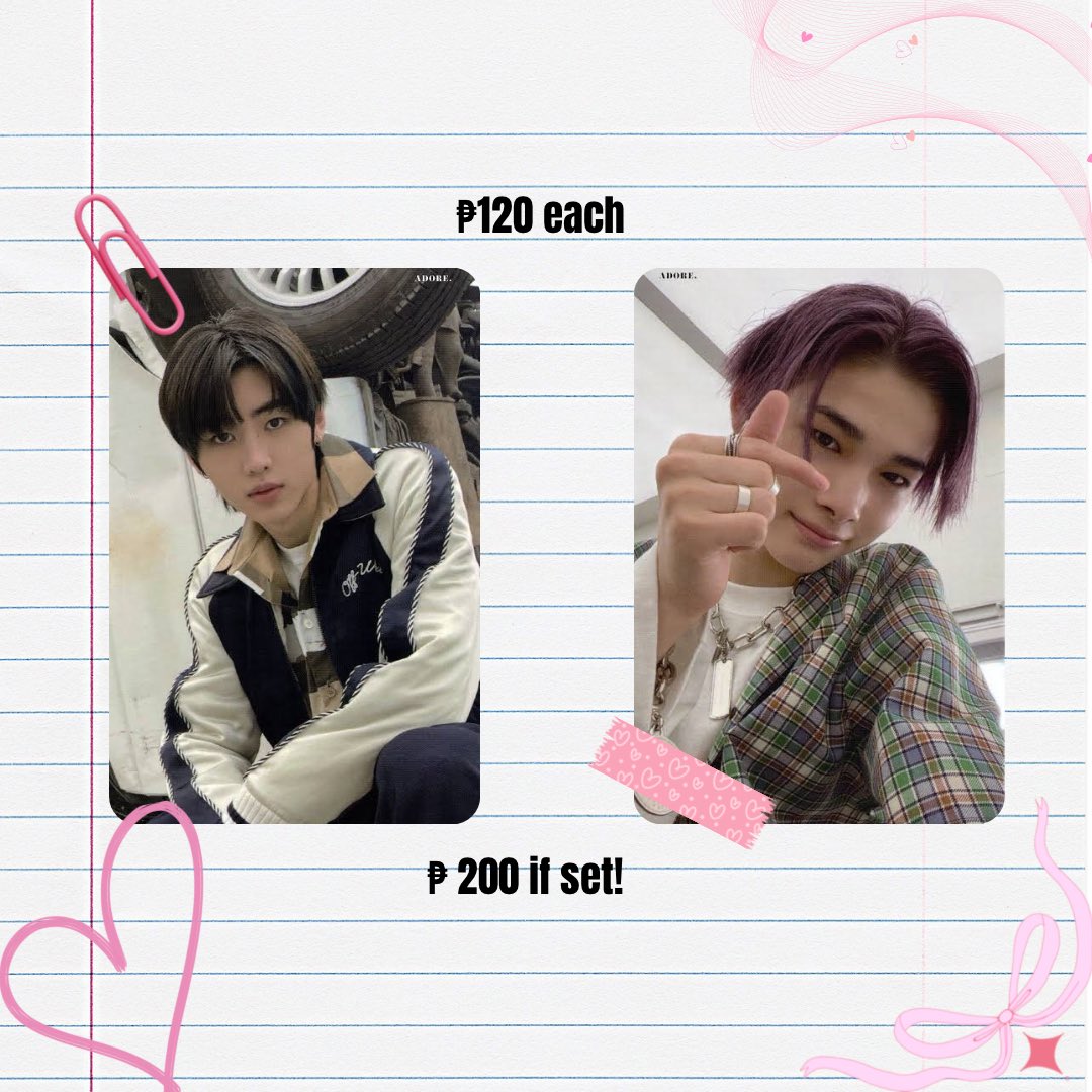 jaywonskart's tweet photo. ꒰ #jaywonskartsells ꒱
✴︎ wts lfb enhypen pc ph onhand ✴︎

⇢ ₱120ea+ pf + lsf
⇢ ₱200 if set
⇢ payo | 3 days reservation 

💭 reply / dm to claim 

🏷 wts lfb enhypen border carnival down ver version sunghoon hoon ni-ki finger heart pc https://t.co/cTCgoqm7xL