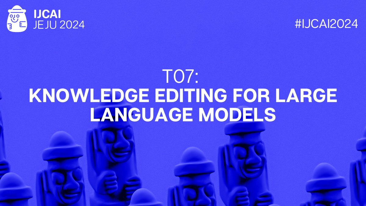 zxlzr's tweet photo. #IJCAItutorial We’re excited to announce a tutorial at @IJCAIconf on Jeju Island, South Korea, on August 3 (morning), 2024 #IJCAI2024.
T07: Knowledge Editing for Large Language Models.
Something new:
1) Introducing knowledge mechanisms in large language models such as knowledge circuits.
2) Introducing new methods including techniques for modifying the memory of large language models (agents).
3) Introducing how knowledge editing technique benefits trustworthy large language models including detoxification and knowledge unlearning.
We will continuously update tutorials and tools (EasyEdit).
Resources: https://t.co/wVD9WiBWIt
Tools: https://t.co/yqAX1kPbOA
Everyone is welcome to join the discussion! #AI #MachineLearning #KnowledgeCircuits #NLP #ModelEditing #KnowledgeEditing #LLM