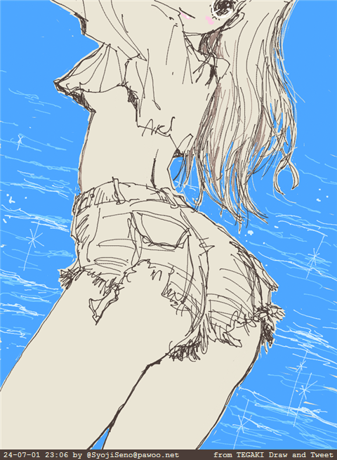 #今月描いた絵を晒そう (6月)
もう今月ではないけど・・・。6月はプライベートが厳しすぎて『週刊じゃんぶるxじゃむ』が全く手が付けられなかった。
・『履き忘れた娘』
・「オメー、鯛焼きの方がうめーにゃろ?」
・『蒼輝夏海』
・「ハラヘッタなぁ。適当な熊でもいないかしら。」
#tegaki_dt
