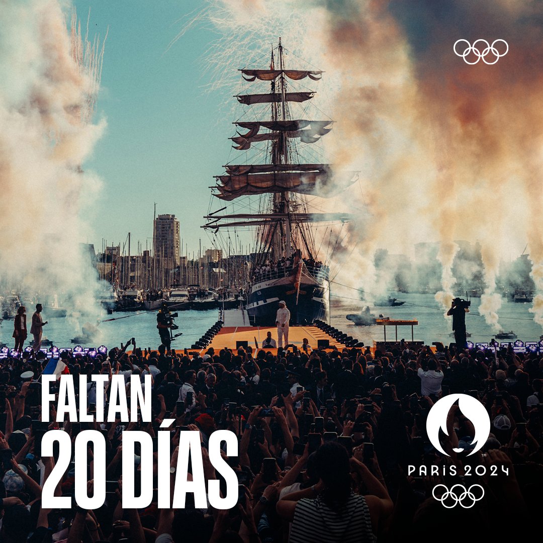juegosolimpicos's tweet photo. ¡Faltan 2⃣0⃣ días para los Juegos Olímpicos! 🔵🟡⚫️🟢🔴

Cada vez más cerca de la Ceremonia de Apertura de @Paris2024, ese momento mágico que esperamos tantos años. 🎆🇫🇷

¿Desde dónde lo verás?

#RoadToParis2024 #Paris2024 https://t.co/pUcEHedFrs
