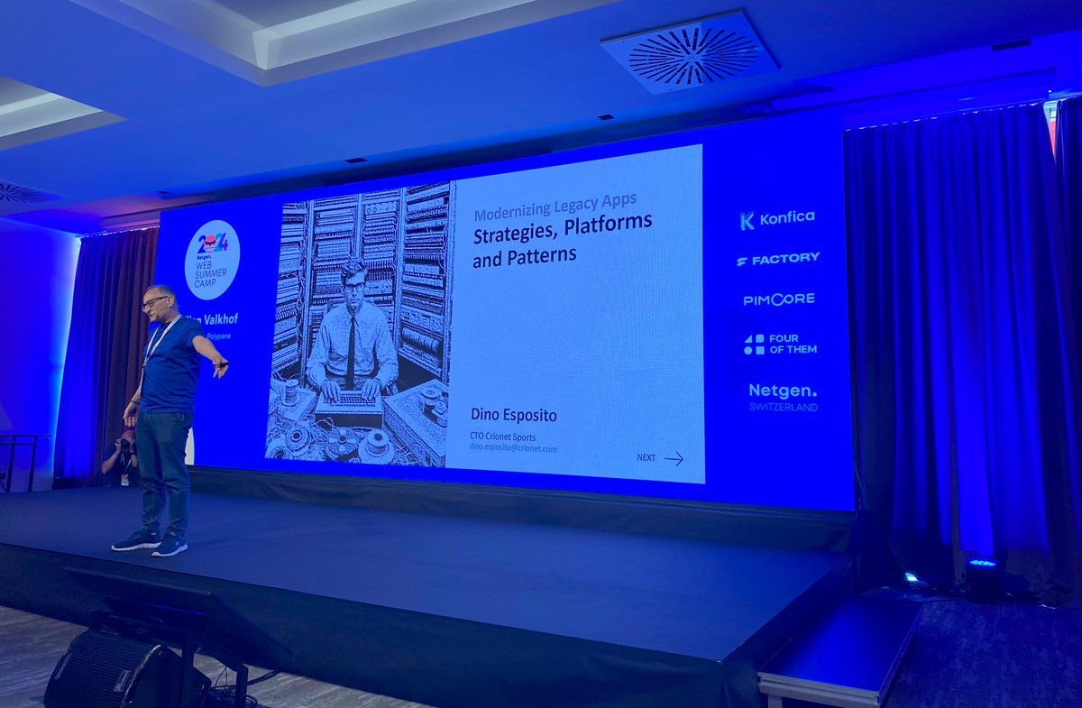 Cleyra 👩🏻💻 {She/Her} (@cleyrauc) on Twitter photo The great <a href="/despos/">Dino Esposito</a> from <a href="/crionet/">Crionet</a> is on talking about Modernizing Legacy Apps, Platforms and Strategies ✨

<a href="/WebSummerCamp/">Web Summer Camp</a> The great <a href="/despos/">Dino Esposito</a> from <a href="/crionet/">Crionet</a> is on talking about Modernizing Legacy Apps, Platforms and Strategies ✨

<a href="/WebSummerCamp/">Web Summer Camp</a>