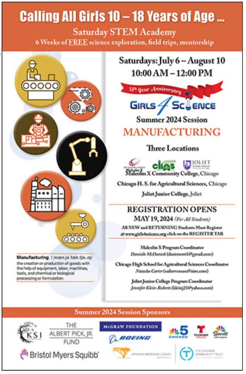Saturday Stem Academy begins today!!! Can’t wait to see all of those who’ve registered!! 
#manufacturing #girlsinstem #STEM