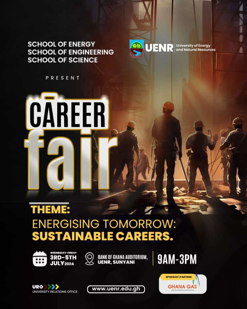 Dramxz's tweet image. Participating in the CAREER fair sponsored by Ghana Gas was a valuable experience. The event, themed "Energising Tomorrow: Sustainable Careers," took place from Wednesday, 3rd to Friday, 5th July 2024 at the Bank of Ghana Auditorium, UENR, Sunyani.

#ghanagas