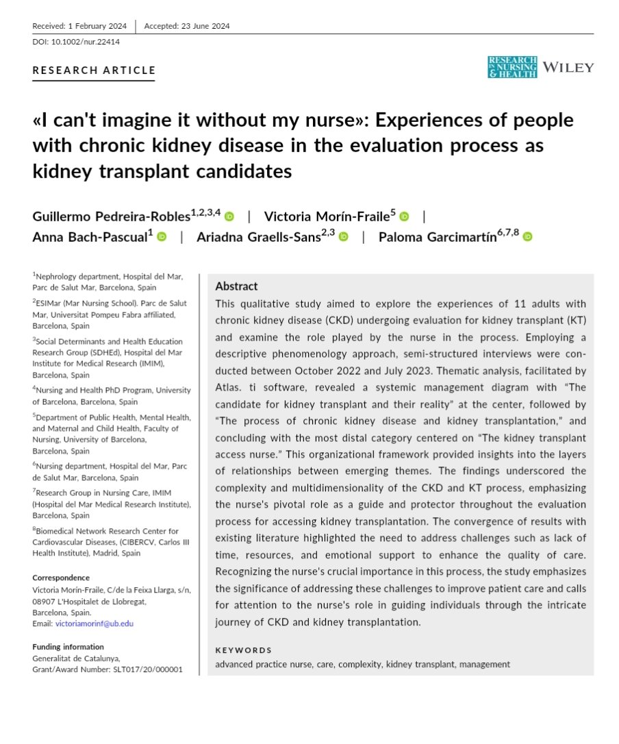 Las enfermeras somos necesarias en el acceso al TR (entre otros contextos que puedan estar por explorar). Lee las justificaciones que aportan las personas con #ERC 👇🏾👇🏾👇🏾
6/6 para la tesis!
🔗 shorturl.at/vUsvy