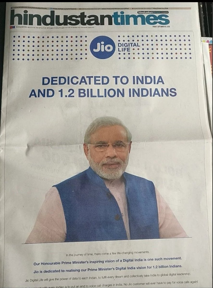 SITARAMMEENAIYC's tweet photo. जिस देश का राजा प्राइवेट कंपनियों का प्रचार करता हो उस देश की सरकारी कम्पनियों का बेडा गर्क होना स्वभाविक हैं। #bsnl_में_पोर्ट_करो #BoycottJio #bsnl_में_पोर्ट_करो https://t.co/20RROiWH2f