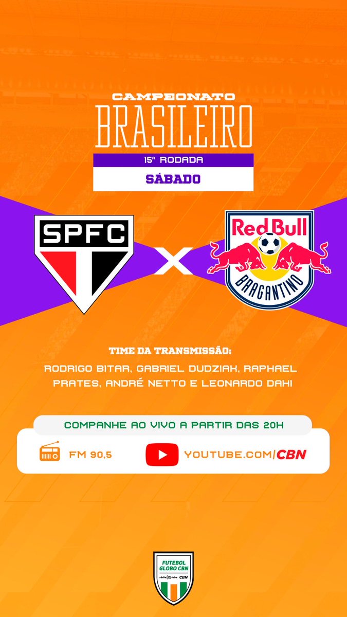 Raphael Prates (@raphaprates) on Twitter photo Hoje, às 19h, tem SPFC x Bragantino com <a href="/rodrigocbitar/">Rodrigo Bitar</a> no <a href="/futglobocbnsp/">Futebol Globo CBN</a>
<a href="/CBNoficial/">Rádio CBN</a> Hoje, às 19h, tem SPFC x Bragantino com <a href="/rodrigocbitar/">Rodrigo Bitar</a> no <a href="/futglobocbnsp/">Futebol Globo CBN</a>
<a href="/CBNoficial/">Rádio CBN</a>