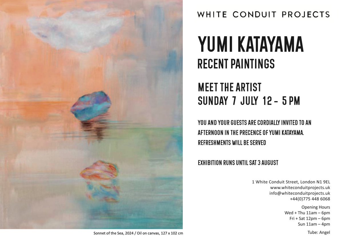 Meet the Artist: 7 July 12 - 5 pm. Opportunity of meeting Yumi Katayama,  the current exhibition artist.