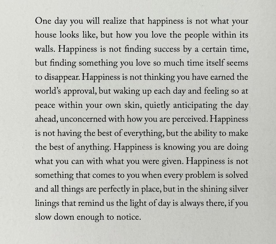 On happiness…