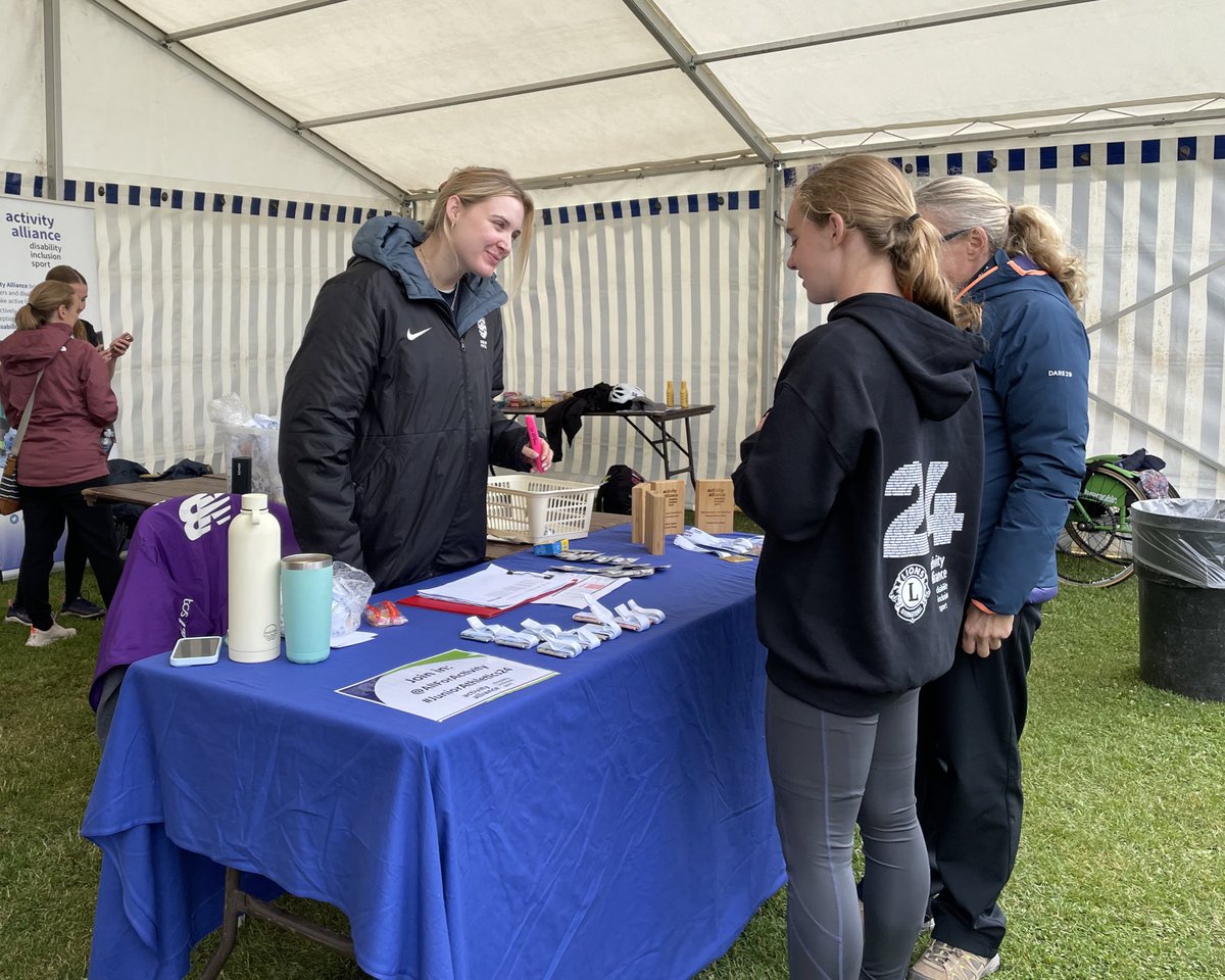 Here’s Ali, she’s got the best job as she’s giving out all the medals this weekend!
Thank you to all the volunteers from <a href="/AllForActivity/">Activity Alliance</a>, <a href="/LionsClubsBI/">Lions Clubs British Isles</a> and beyond for helping make this amazing event possible. We couldn’t do it without you! #JuniorAthletics24