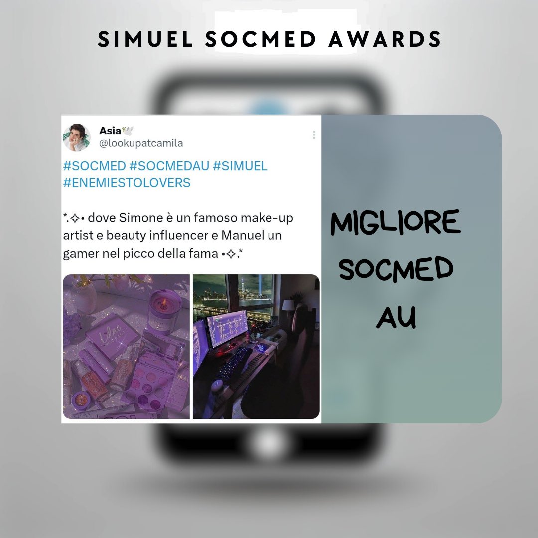 Si aggiudica il premio

📱 Migliore SocMed AU📱

@lookupatcamila!