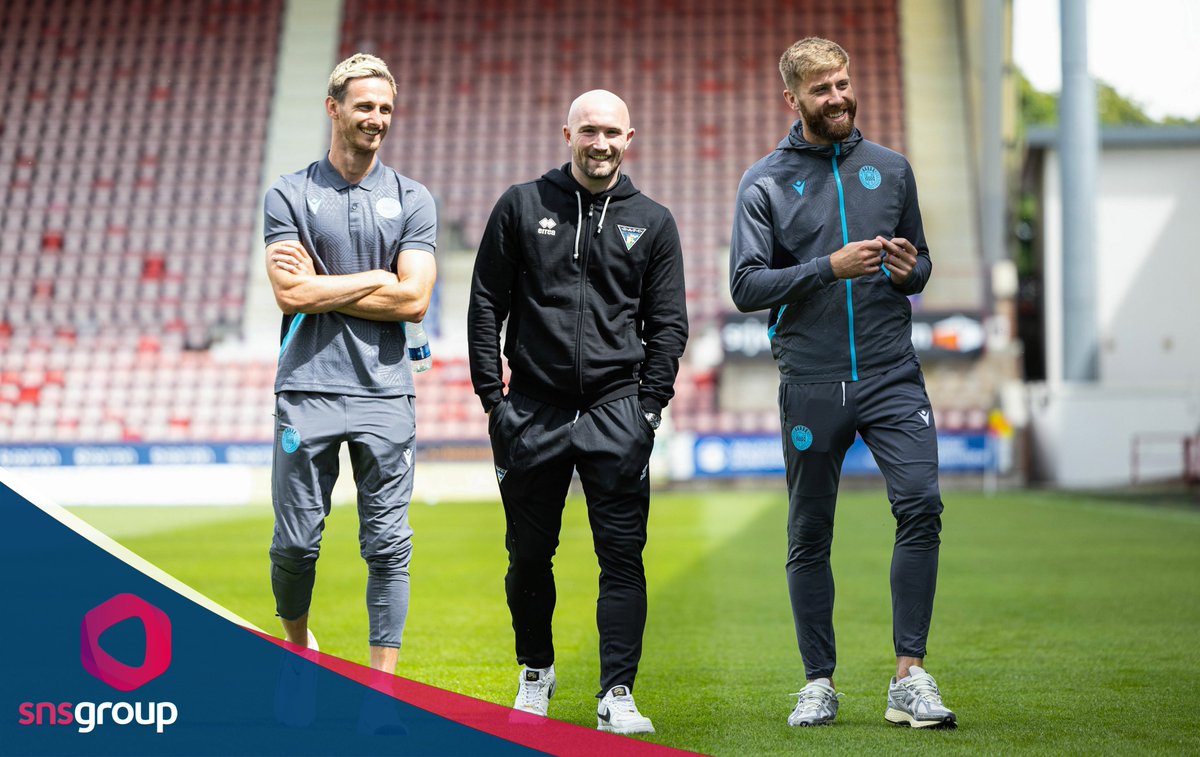 snsgroup's tweet image. 🔵 | Former St Johnstone team mates Scott Tanser, Chris Kane and Shaun Rooney are pictured ahead of today's friendly match in Dunfermline.

#SJFC