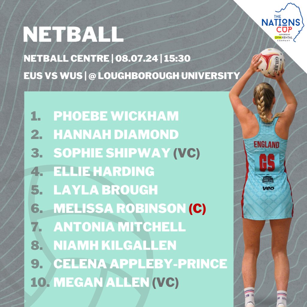 English Universities Sport (@engunisport) on Twitter photo ๐๐| The Nations Cup x <a href="/gymrentalco/">gymrentalco</a>
๐ค The @engunisport Netballers set to face @welshunisport at The Nations Cup!
๐
Monday 8 July
โฐ 3.30pm
๐๏ธ @lborosport Netball Centre
โฅ๏ธ๐ค ๐๐| The Nations Cup x <a href="/gymrentalco/">gymrentalco</a>
๐ค The @engunisport Netballers set to face @welshunisport at The Nations Cup!
๐
Monday 8 July
โฐ 3.30pm
๐๏ธ @lborosport Netball Centre
โฅ๏ธ๐ค