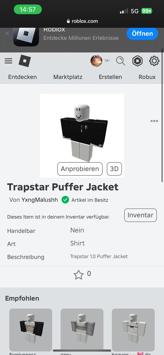ThometLea's tweet image. @yakz786 thank you so much, trust worthy person recomend to trade with 
Bought the shirt first (1.5k robuy) and got arctic reindeer tysm again ^^ #Adoptmetrades #adoptmetrust