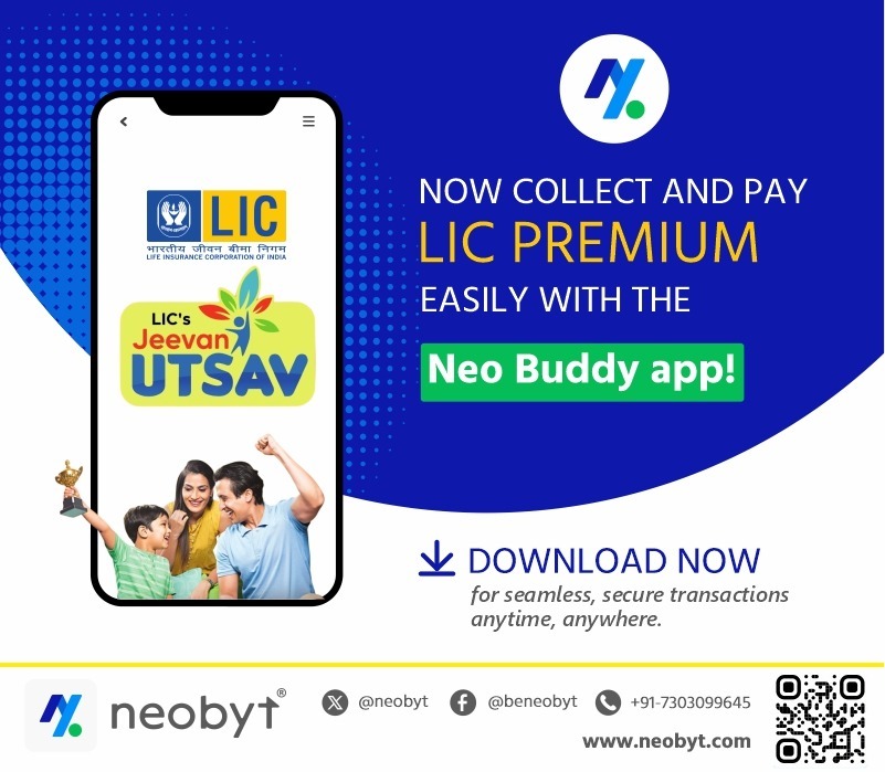 neobyt's tweet photo. Collect and pay your LIC premiums effortlessly with NeoByt! #vle #NeoByt #Insurance #EasyPayments https://t.co/ZTY9TxOvdW