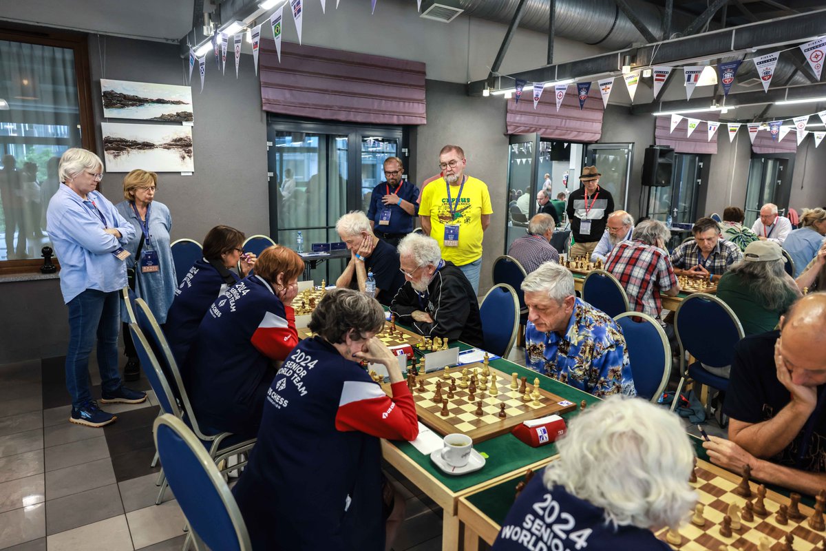 FIDE_chess's tweet photo. Round 5 of the FIDE World Senior Team Chess Championships has started! #SeniorChess ๐ โ๏ธ
Follow the games at ๐https://t.co/clHePOPDcs
๐ท Mark Livshitz https://t.co/fRFAGNdpSV