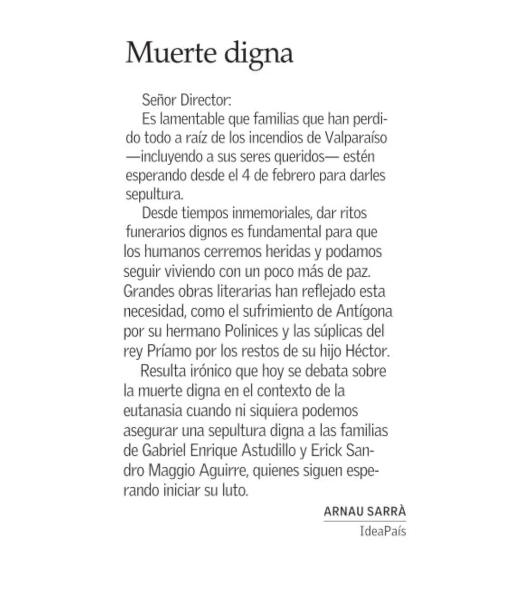 ArnauSarraT's tweet photo. “Muerte digna” hoy en @ElMercurio_cl https://t.co/F1blgevj4d