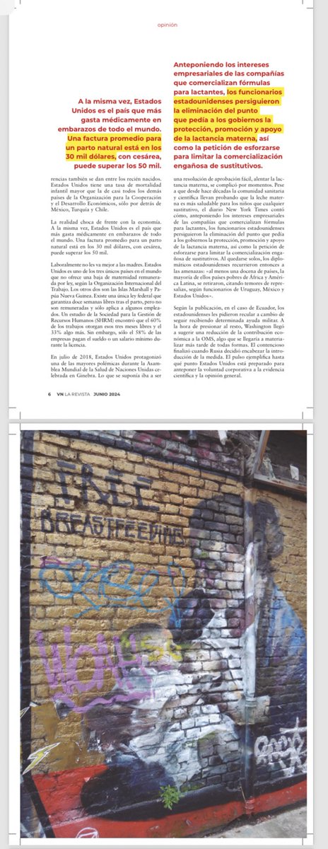 HelenaVillarO's tweet photo. La revista de @VNVenezuelanews publica una muy cuidada edición de una parte de uno de los capítulos de mi libro ‘Esclavos Unidos’. Sobre maternidad en el país de la libertad. Preciosas ilustraciones. https://t.co/JnwNUartz7