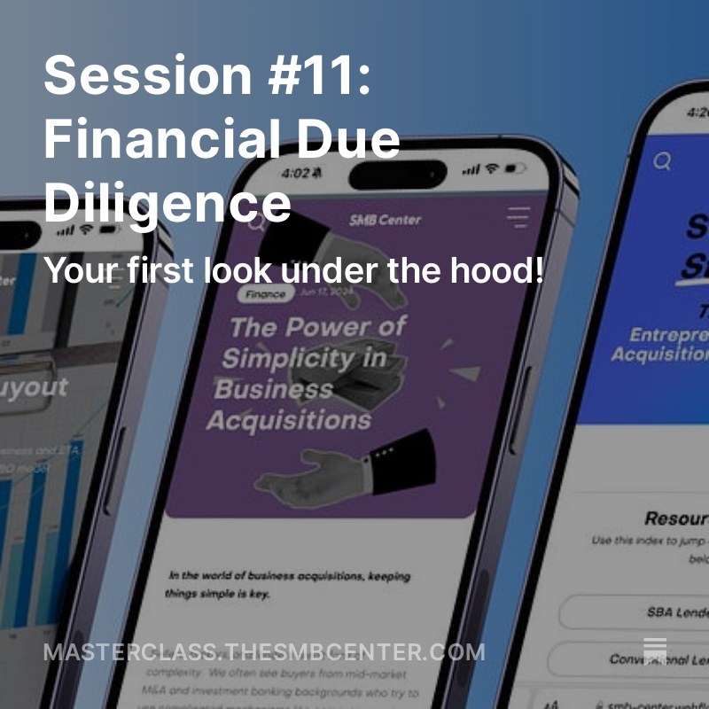 Out now, Session #11 of the Business Buying Masterclass, where we learn expert insights on financial due diligence from:

✳️ <a href="/ElliottEHolland/">King of QoE</a> of Guardian Due Diligence and
✳️ <a href="/Chris_CayneQofE/">Chris Williamson</a> of Cayne Crossing!