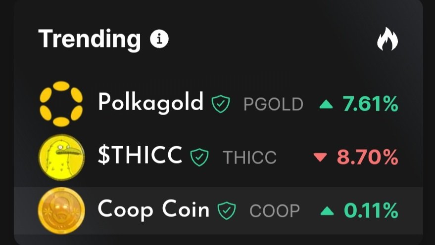 PGOLD_Official's tweet photo. The current most popular, trending, and biggest gainers in $ALGO #DeFi atm.

#1 Trending - $PGOLD 
#1 Most Popular - $PGOLD 
#1 Biggest Gainer $PGOLD 

$DOT coin on $ALGO just getting started! 👌 https://t.co/qEa4Xqr6fP