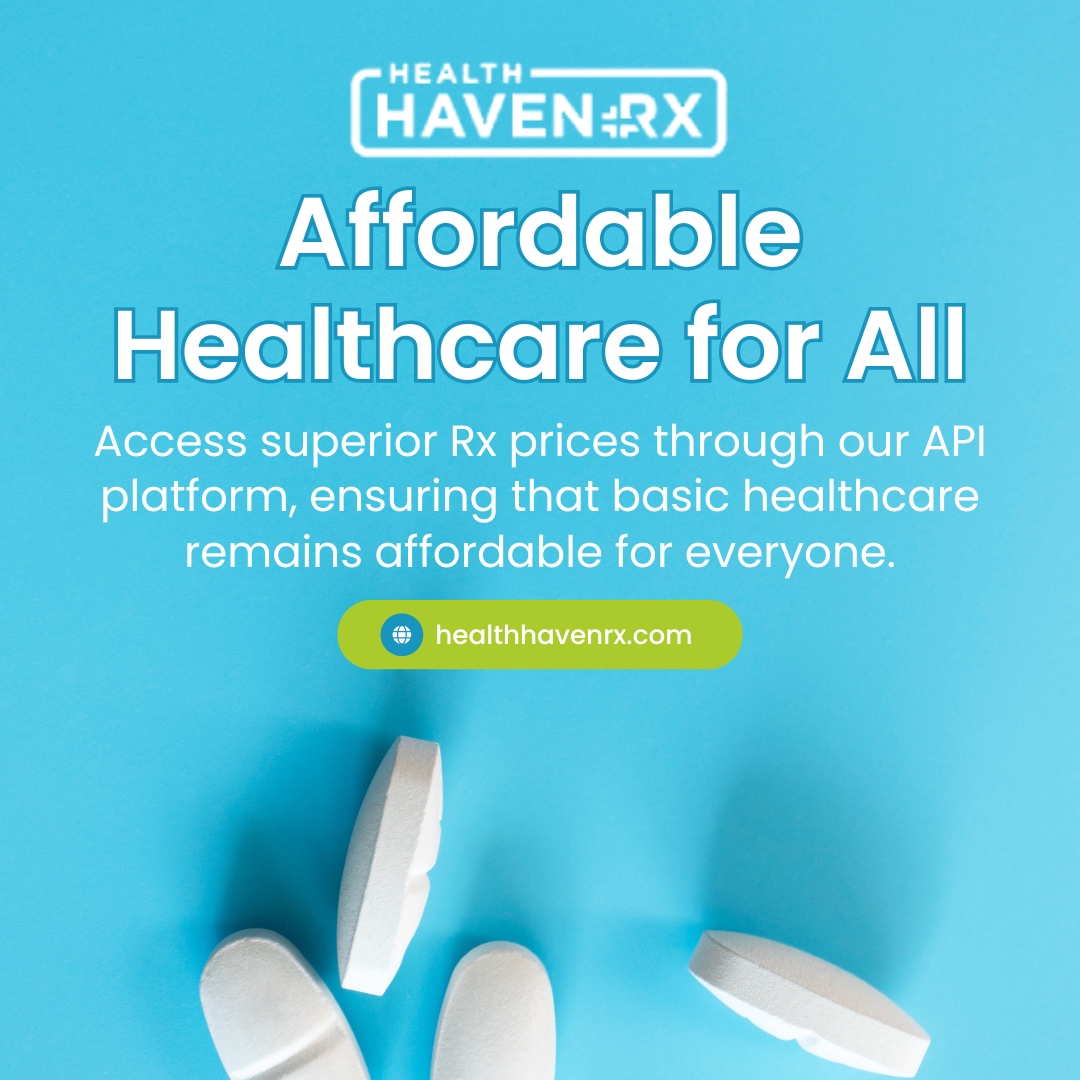 Breaking barriers to healthcare! 💊 At Health Haven Rx, we're committed to affordability for all. Access superior Rx prices through our API platform and take charge of patients health without breaking the bank.

Get in touch with us today!