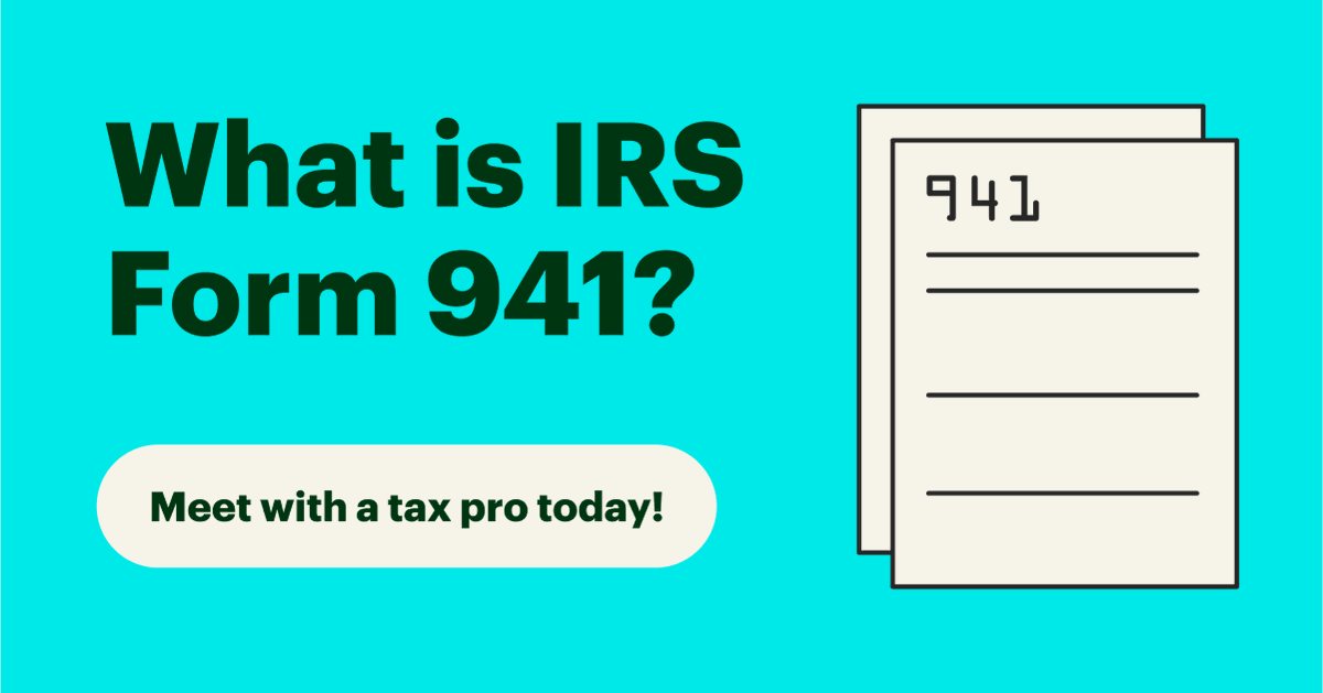 Form 941 is a tax form used by employers to report quarterly tax withholding amounts for employer payments and FICA taxes.  
 
If your small business has employees and files quarterly, meet with a tax pro or learn more here 👉 blockadvisors.us/941