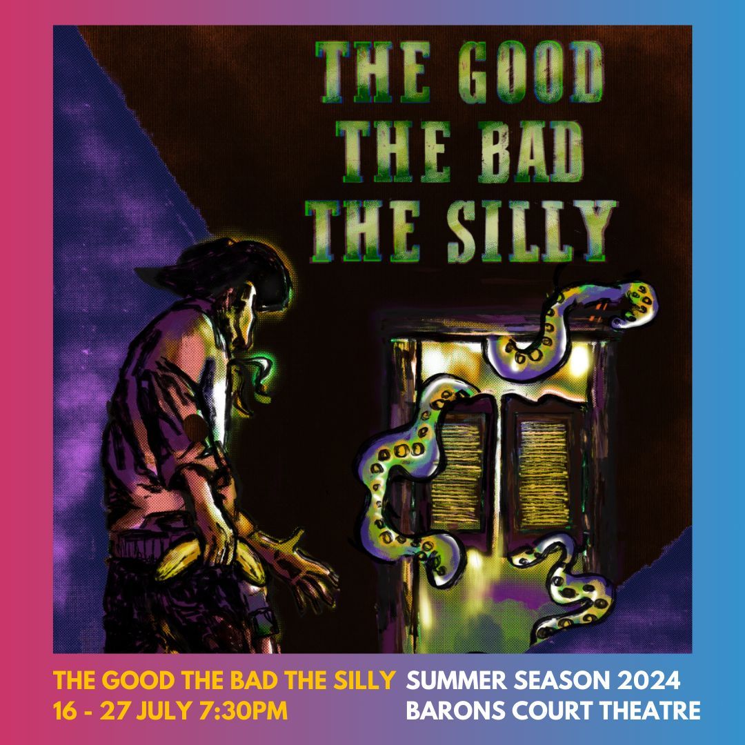 Lovers of westerns and bonkers comedies, this show is for you!

The Good The Bad The Silly by Calum McArthur
16 - 27 July 7:30pm 

An outlaw in the Wild West stumbles upon a peculiar saloon run by a wacky barman. Mayhem ensues. . .

🎟️ buff.ly/3RWdpdi 

<a href="/BrokenGods2024/">Broken Gods Productions</a>