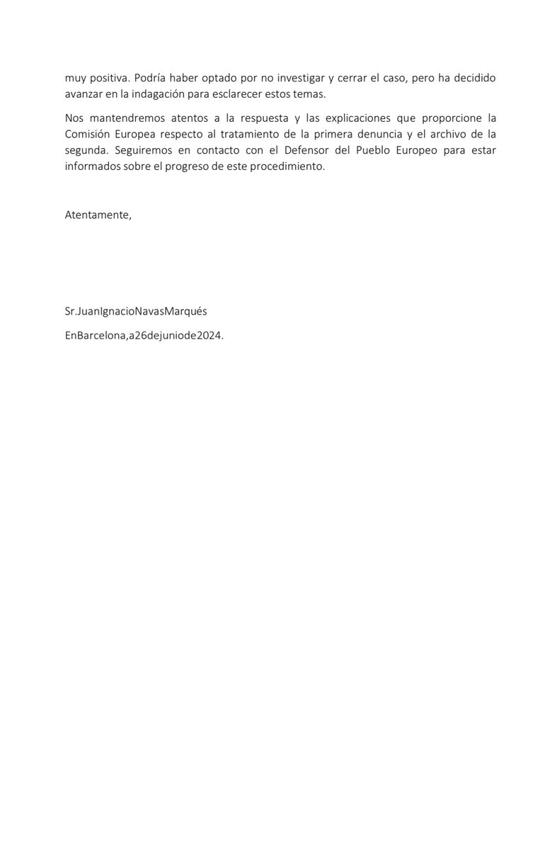 asjubi40's tweet photo. Os dejamos la última info del despacho de abogados @NavasCusi sobre nuestra demanda puesta en Bruselas. 

Nos despedimos hasta después de verano. Que todos podáis disfrutar de este tiempo estival. 

Cualquier noticia iremos informando. Estaremos de guardia 🕵️ https://t.co/7hpvdCyGZl