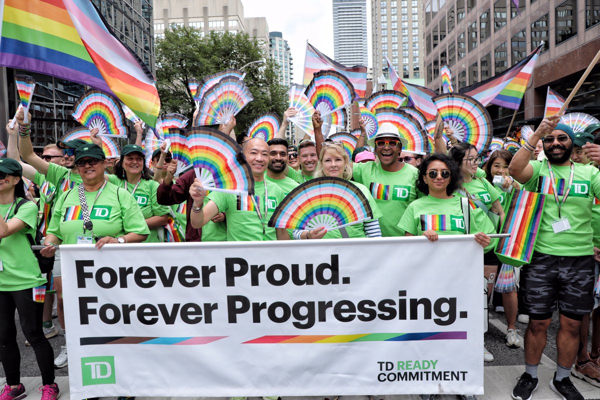 RupertHon_TD's tweet photo. Had an amazing time marching in the Toronto Pride Parade last weekend alongside my TD colleagues! The energy, love, and sense of community were truly inspiring. Proud to be part of this celebration of inclusion and diversity. #ForeverProud #ForeverProgressing https://t.co/e6mo9AZSSS