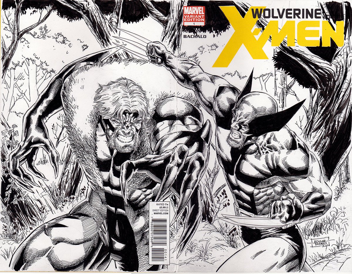 edtadeo's tweet photo. Commission Sabretooth vs Wolverine on Wolverine X-Men blank cover. Pencil, ink, and colors! https://t.co/e1qeV6DRw0