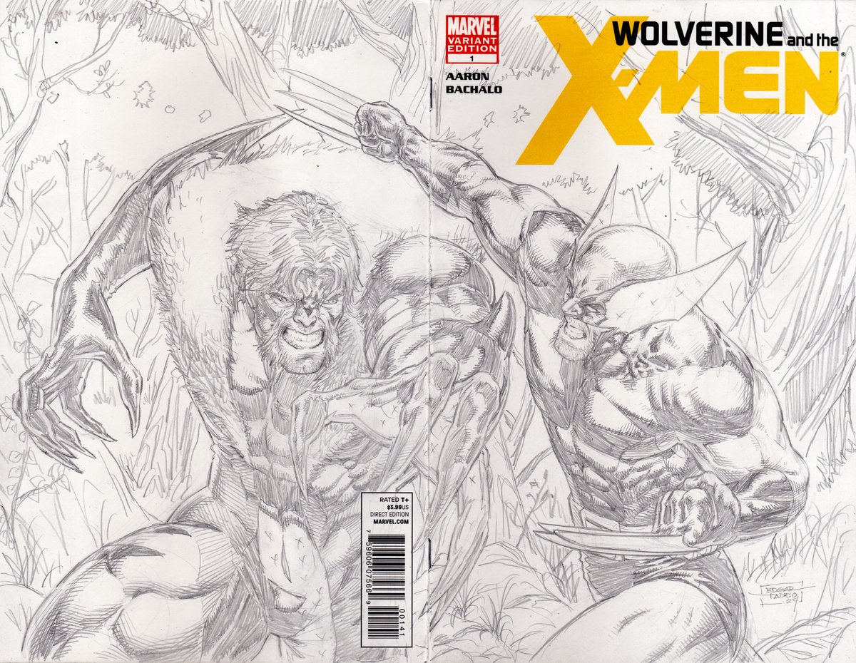 edtadeo's tweet photo. Commission Sabretooth vs Wolverine on Wolverine X-Men blank cover. Pencil, ink, and colors! https://t.co/e1qeV6DRw0
