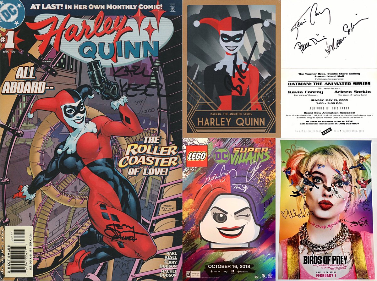 staytoonedfolks's tweet photo. Happy birthday to the fantabulous Harley Quinn! 🎂❤️🖤
Autographs shown from our collection.
#HarleyQuinn #ArleenSorkin #BatmanTheAnimatedSeries #TaraStrong #Arkham #LegoDC #MargotRobbie #SuicideSquad #BirdsOfPrey #TheSuicideSquad #KaleyCuoco #LadyGaga #DynamicForces #NYCC #DCEU https://t.co/CSnZ0Ib9m3