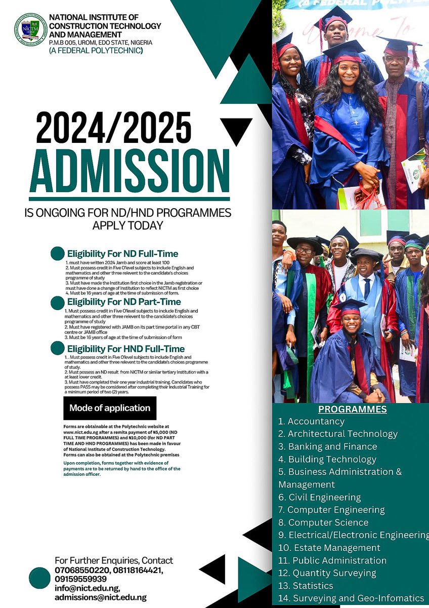 Admissions67005's tweet photo. Admission is currently ongoing. Apply now!!! https://t.co/K6Ngatu6e9