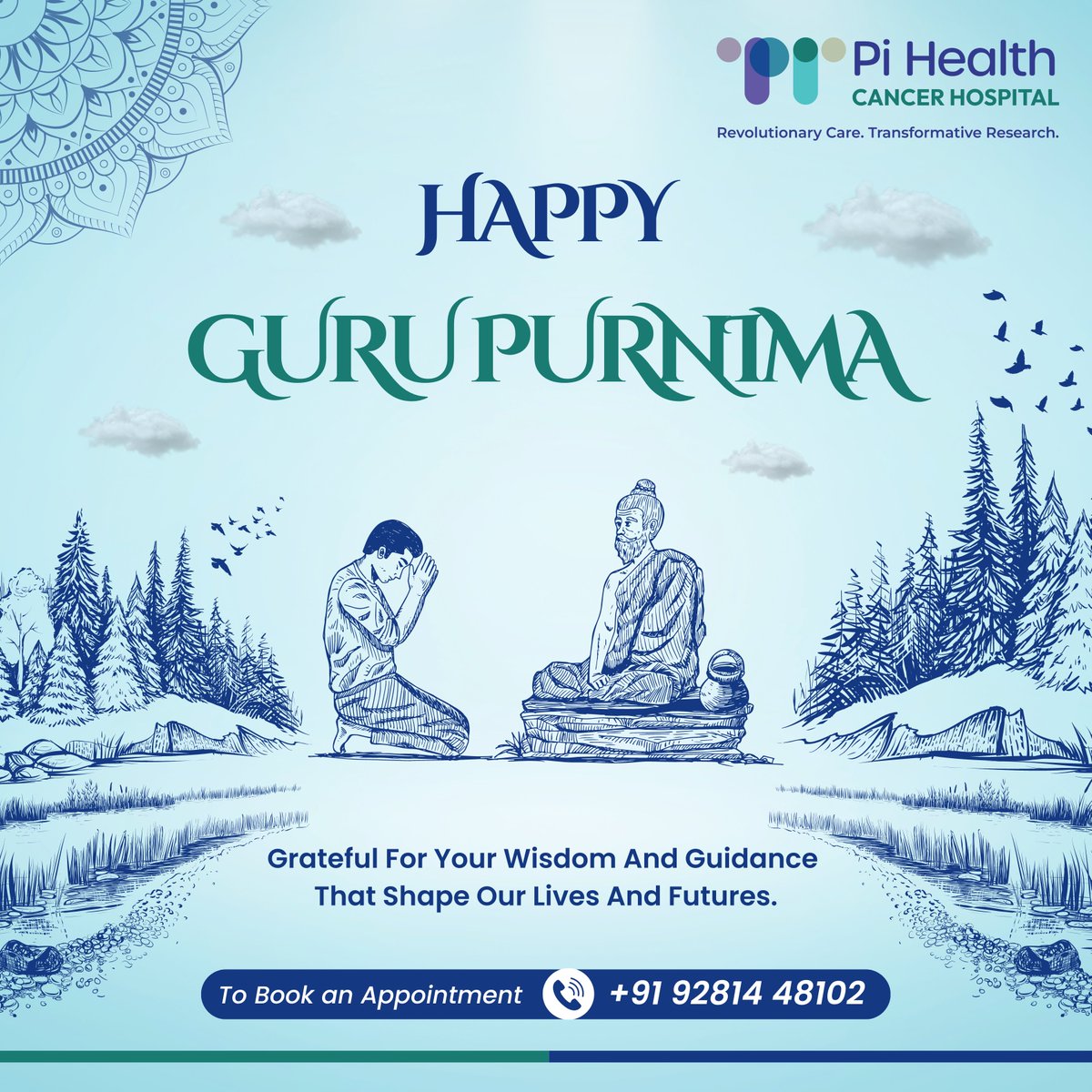 pihealthcancer's tweet photo. Grateful for your wisdom and guidance that shape our lives and futures. ๐๐ Celebrating the mentors who inspire us every day. Your teachings light our path to excellence. #GuruPournima #PIHealth #Gratitude #Mentorship #HealthcareHeroes #pihealthcancerhospital #gachibowli https://t.co/UZRRgLnTt0
