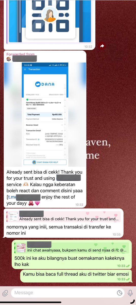 Update : duit 700k ku kesini. Dia pakai jasa convert di telegram dengan minta dikasih notes seolah-olah itu buat beli username tele on point/tamping. 

KABAR DUKA KAKEKNYA HOAX.
