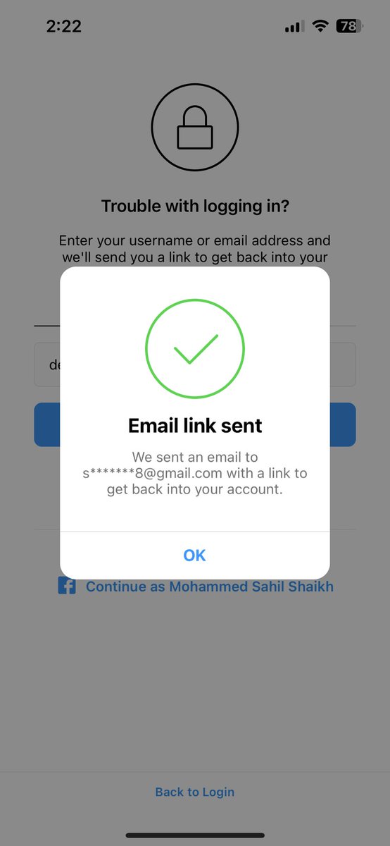 dearsahil97's tweet photo. Dear @Meta and @instagram my account was hacked, hacker change my register email id sahil4u.98@gmail.com to sahil4u.98*@gmail.com how can i recover my Instagram password via register email id ?
please help me as soon as possible https://t.co/5bDz4oWbWb