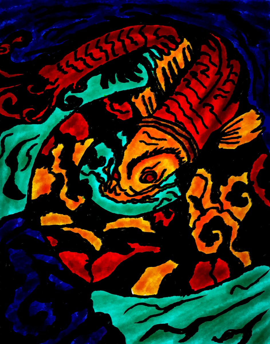 PlayerPheonix's tweet photo. Bright color sparks #artwork #artist #digitalart #digitalartwork #watercolorpainting #paintings #digitalpainting #illustration #koifish #SmallBiz #smallartist https://t.co/fyRlOZdtUX
