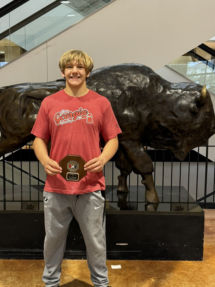 Congratulations to rising sophomore Ronan An for finishing second and for officially becoming an All American at 190 pounds in 16U Greco-Roman today.