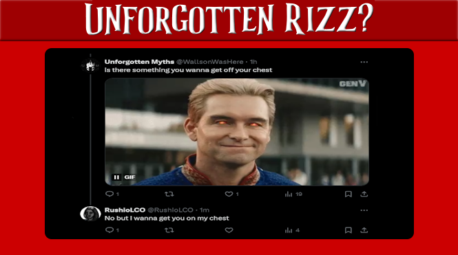 MythNewNetwork's tweet photo. 🚨BREAKING NEWS: We've received reports that @RushioLCO has tried to rizz up @WallsonWasHere! Could this be the start of a new Unforgotten Myths branded rock? Or even a full-on business relationship? https://t.co/3N16srUoT5