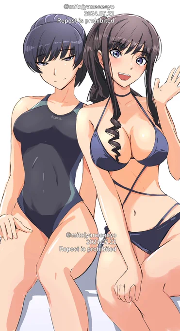 森島先輩と塚原先輩を描きました!あなたはどちら推し? 