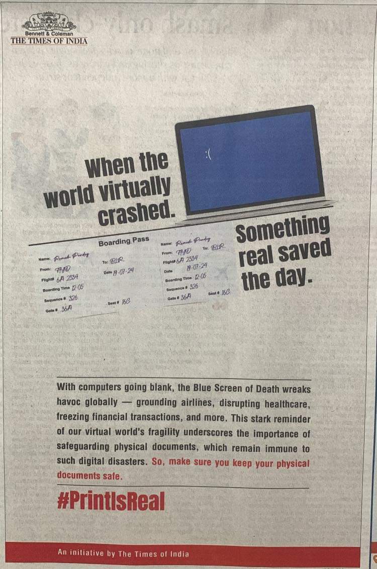 SpeaksSabya's tweet photo. Great advertisement #PrintIsReal https://t.co/JogfnpxQ8W