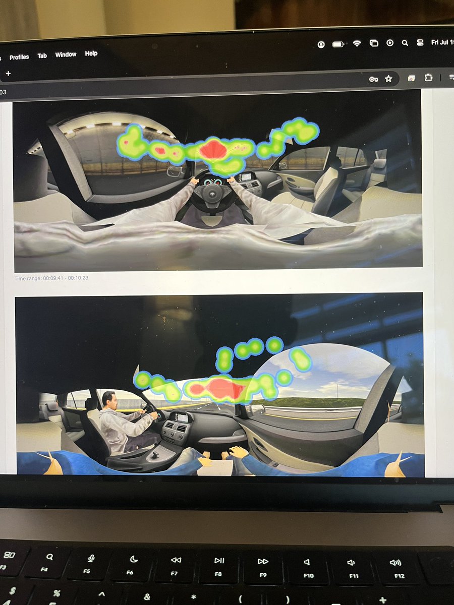 DrUmarJamil's tweet photo. Of all the craziest stuff I’ve seen so far, Immersive Virtual Reality Therapy (VR-T) is really the best one. 

The heat map below shows no single point focus because I don’t have fear of sitting in a car as a passenger. 
#VirtualRealityTherapy #VR
#PTSD #Phobia #psychtwitter https://t.co/JTro66Ffsi