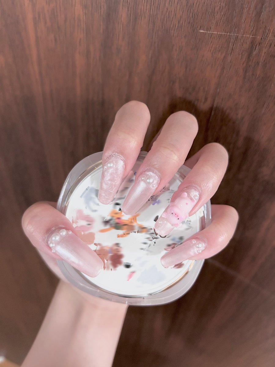 rinamakemono26's tweet photo. ぶたさん可愛いから付けたけど、
豚に真珠みたいになっちゃった🐷 https://t.co/T9Dw24vBjS