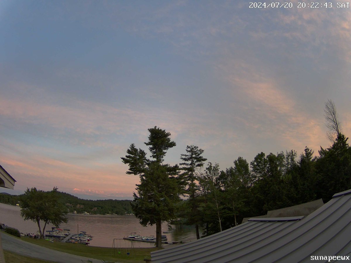 sunapeewx's tweet photo. 20 Jul 2024—Good night #Sunapee. The sunset tonight was at 8:22 PM. The forecast low for tonight is 57ºF #NewHampshire #weather #NHwx https://t.co/Urkcij7HGg