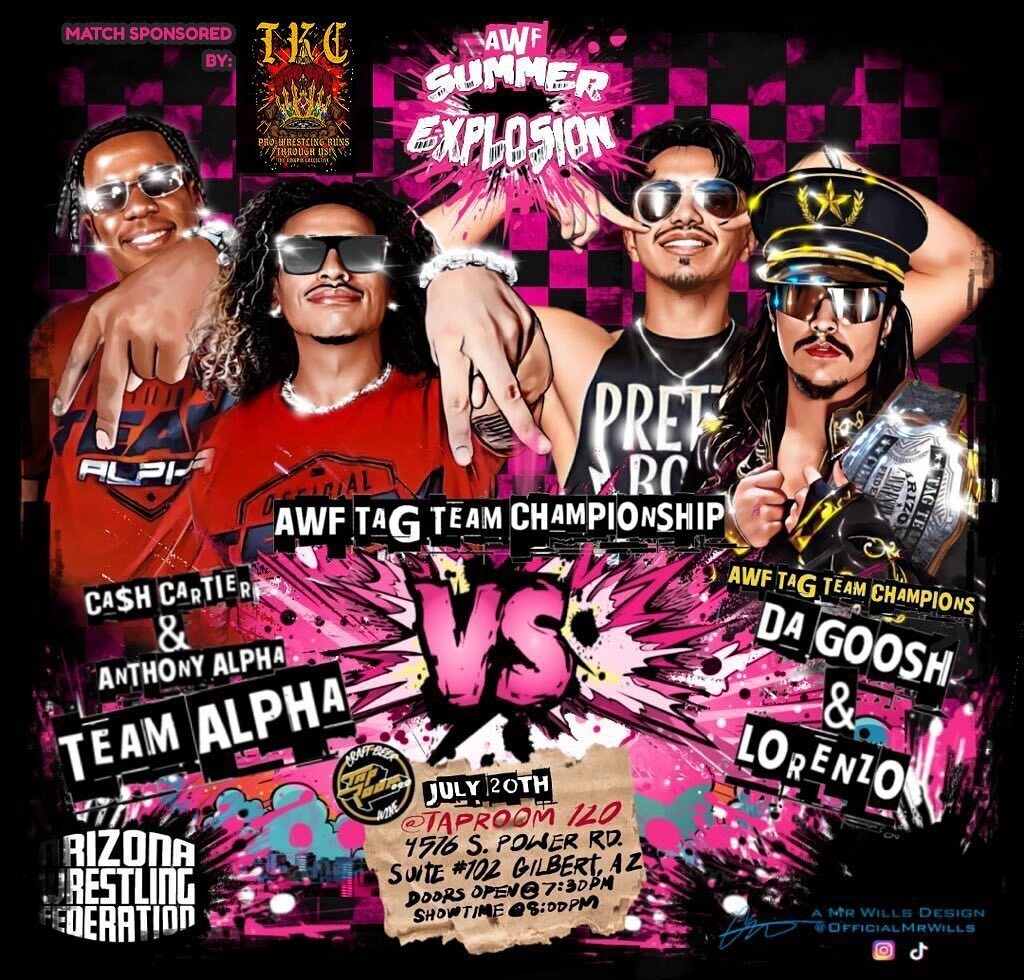 prowrestlingaz's tweet image. TONIGHT: ALSO #thankyou 🙏 to @tkcwrestling for sponsoring our AWF Tag Team Championship match at #SummerExplosion! A Collection of Young, Upcoming Black Pro Wrestlers, who possess other amazing talents. All Coming Together for Collective Greatness! Foll… instagr.am/p/C9qjHeIvjvI/